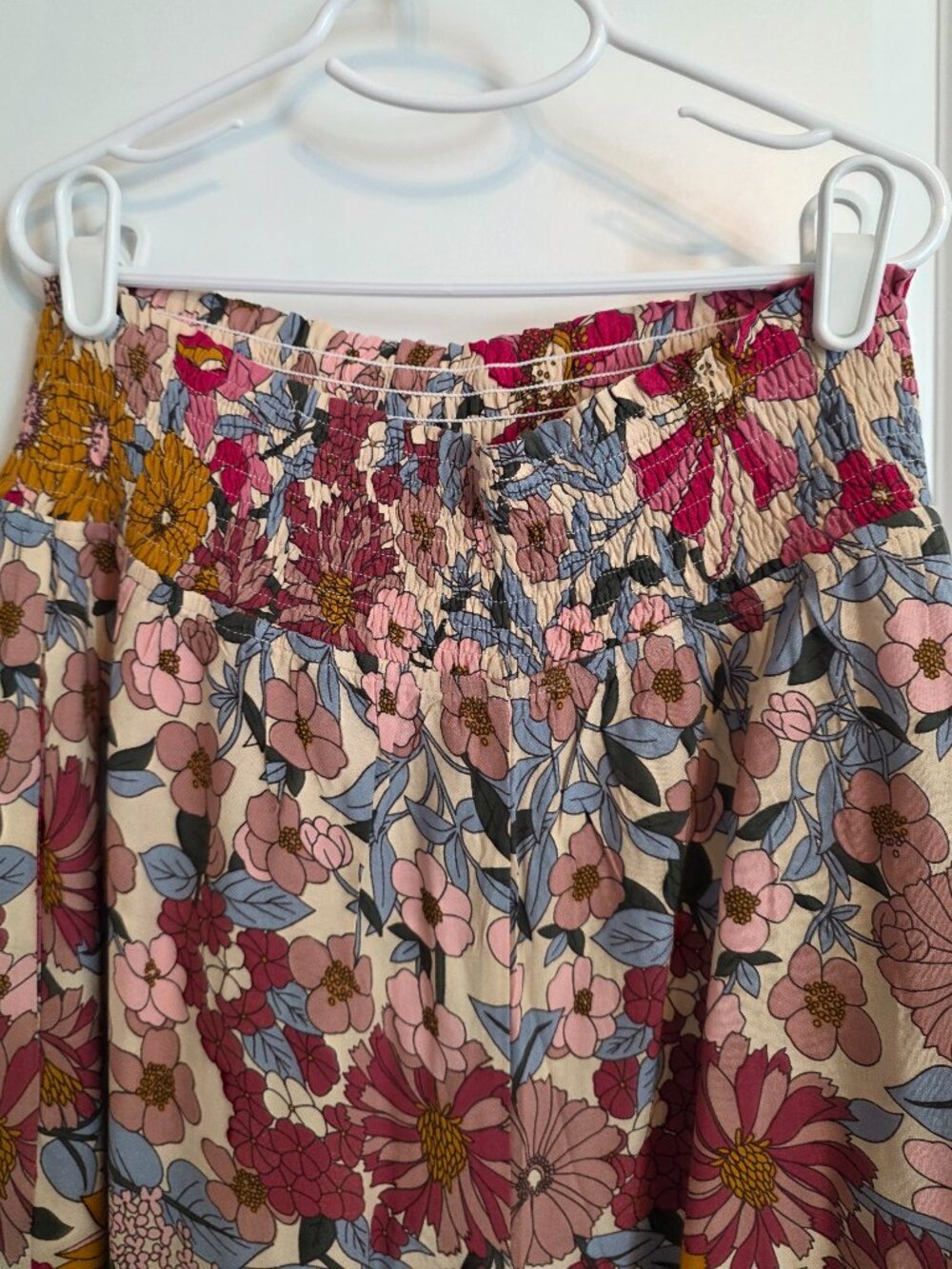 70's Pink Floral Style High Waisted Wide Leg Pants - Size Medium - Picture 4 of 7